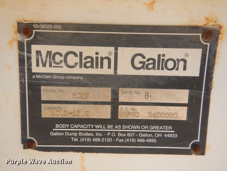 image for item DI0444 McClain Galion 502F dump bed