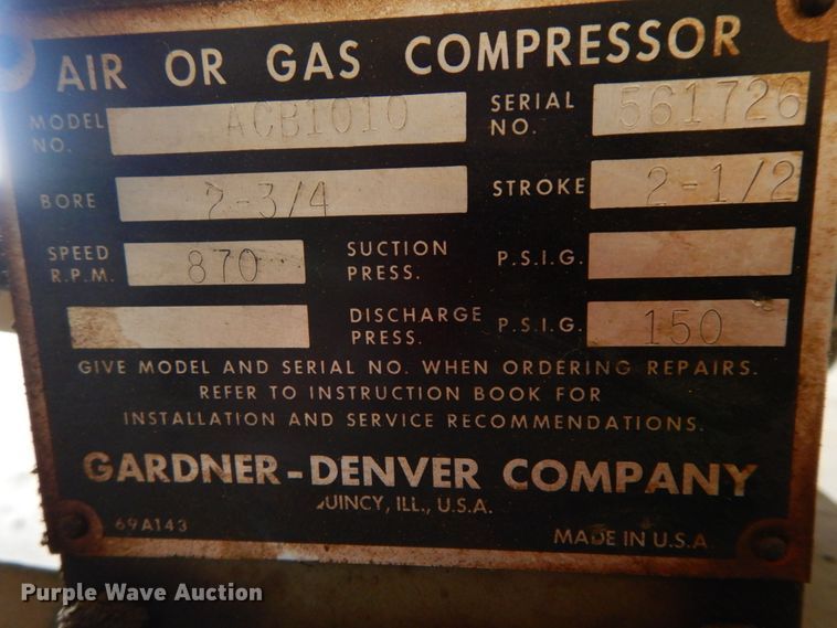 image for item FG9524 Gardner Denver ACB1010  air compressor