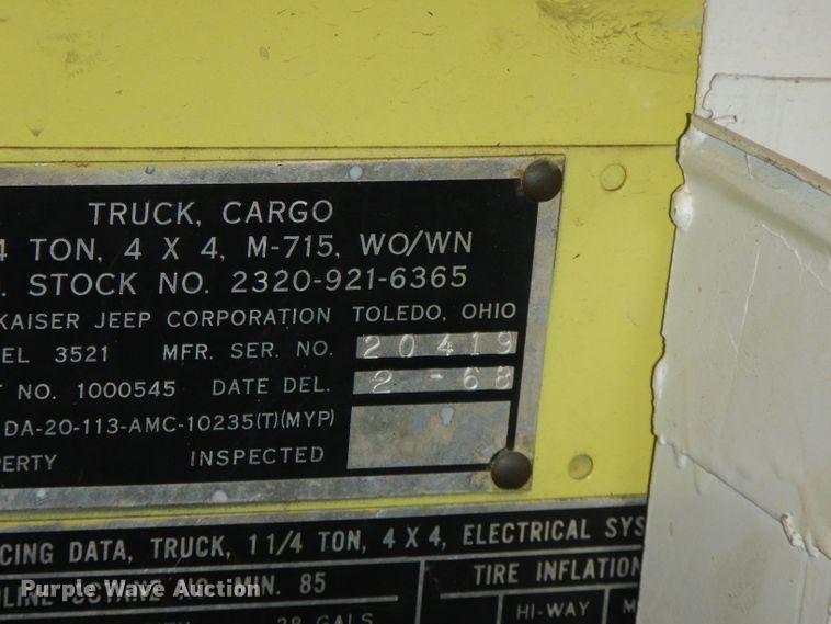 image for item FR9047 1968 Kaiser Jeep 3521  brush fire truck