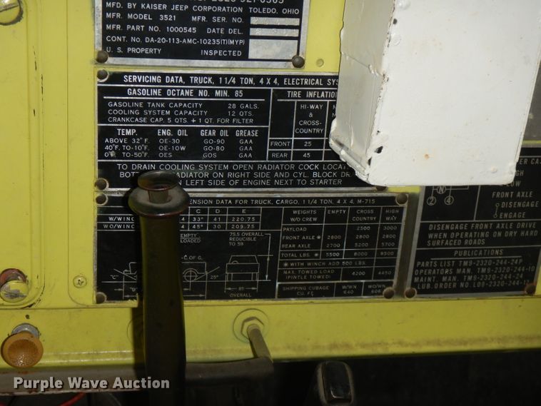 image for item FR9047 1968 Kaiser Jeep 3521  brush fire truck