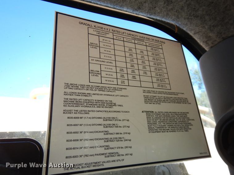 image for item FR9118 2002 Gradall XL3100  rubber tired excavator