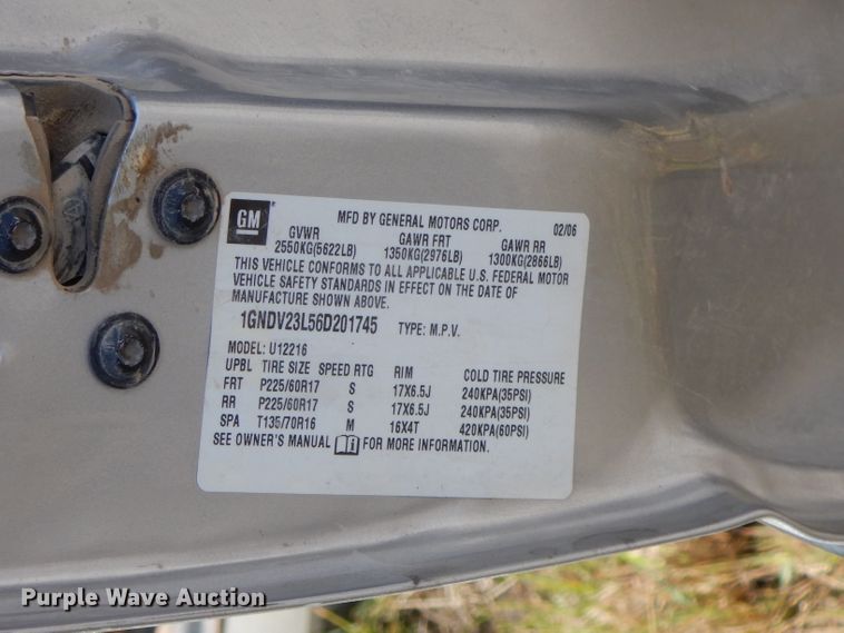 image for item FR9129 2006 Chevrolet Uplander LS  van