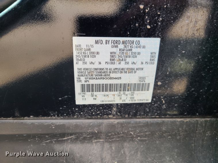 image for item GY9581 2016 Ford Explorer Police Interceptor  SUV