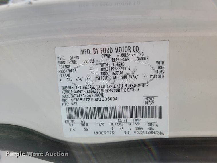 image for item GY9582 2008 Ford Explorer  SUV