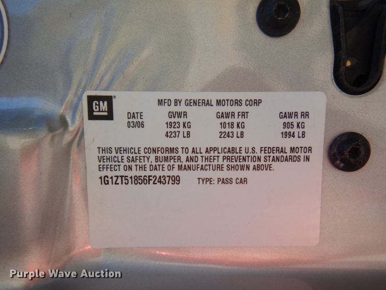 image for item HD9034 2006 Chevrolet Malibu