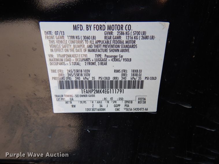 image for item HD9040 2014 Ford Taurus Police Interceptor