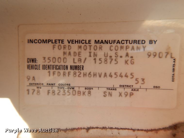 image for item HN9334 1987 Ford F800  dump truck