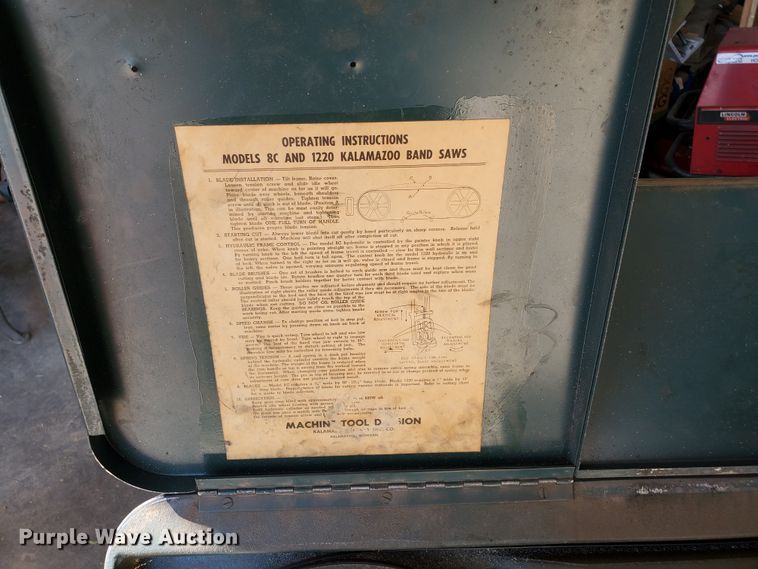 image for item HO9729 Kalamazoo 8C metal bandsaw