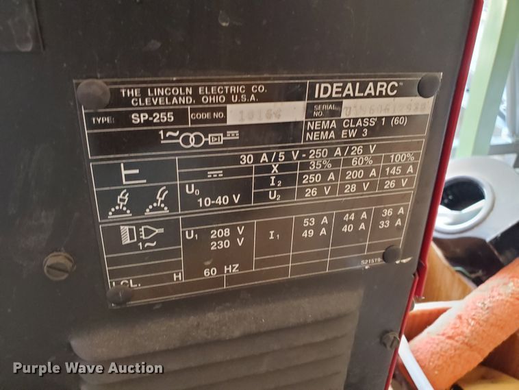 image for item HO9731 Lincoln Idealarc SP-255 MIG welder
