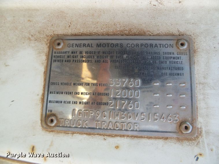 image for item DG8300 1983 GMC Brigadier  semi truck