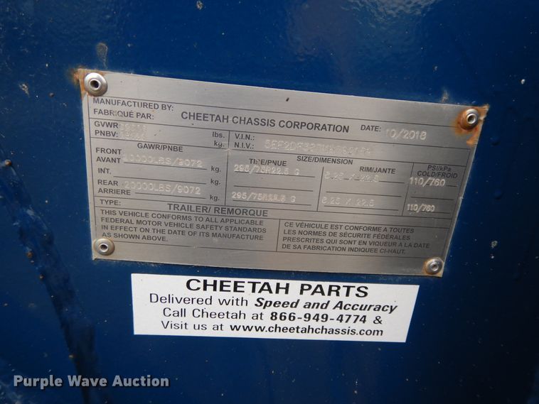 image for item DH0092 2019 Cheetah Chassis Sandmaster chassis trailer