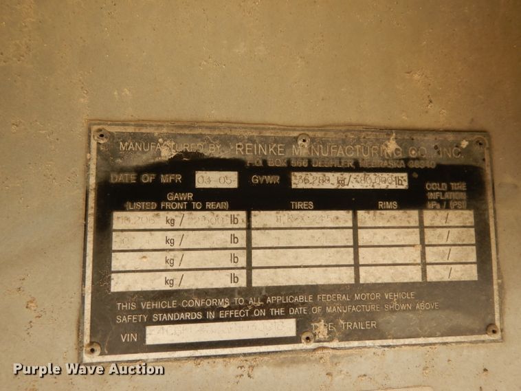 image for item DJ6599 2006 Reinke flatbed trailer