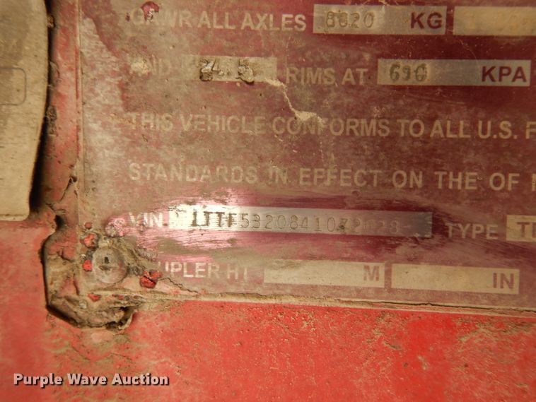 image for item DJ6600 2004 Transcraft flatbed trailer