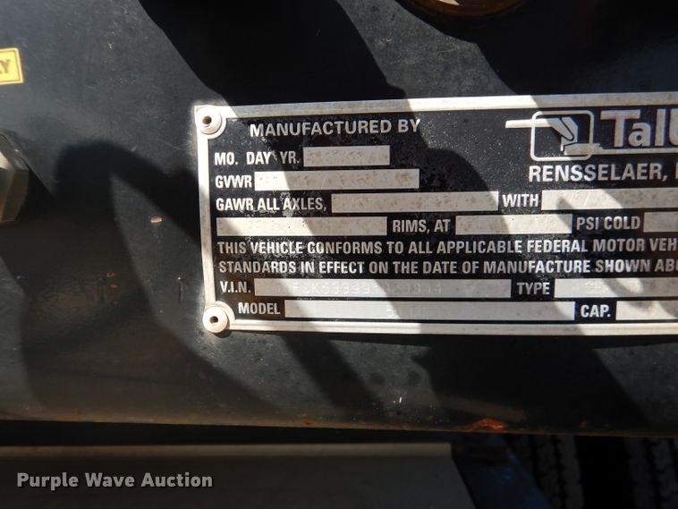 image for item DJ8778 2009 Talbert 55CC lowboy equipment trailer