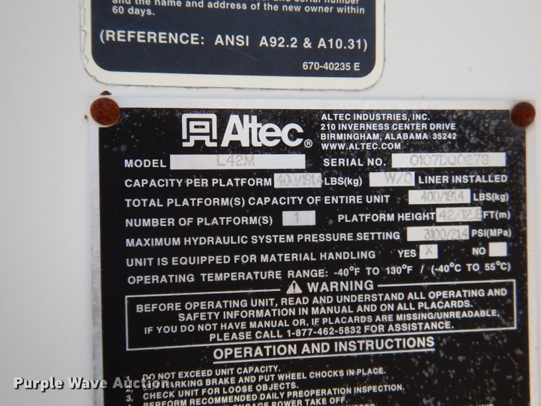 image for item DY9524 2006 Chevrolet C7500  bucket truck