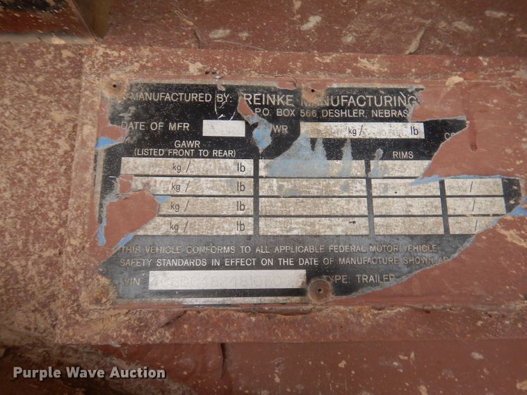 image for item DY9544 2008 Reinke drop deck trailer