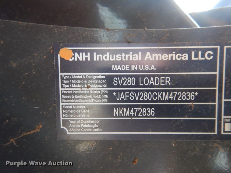 image for item HO9923 Case SV280  skid steer loader