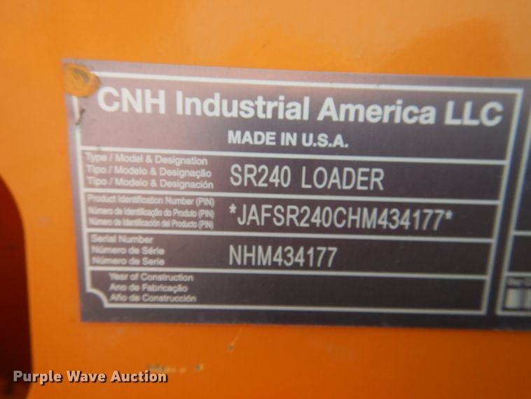 image for item HO9927 Case SR240  skid steer loader