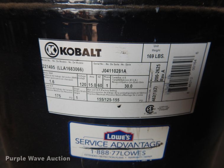 image for item HO9935 Kobalt 221495  air compressor
