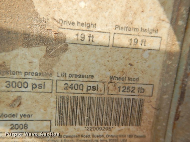 image for item HO9987 2008 Skyjack SJIII 3219  scissor lift