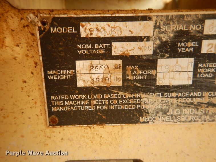 image for item HU9510 2007 JLG 1930ES  scissor lift