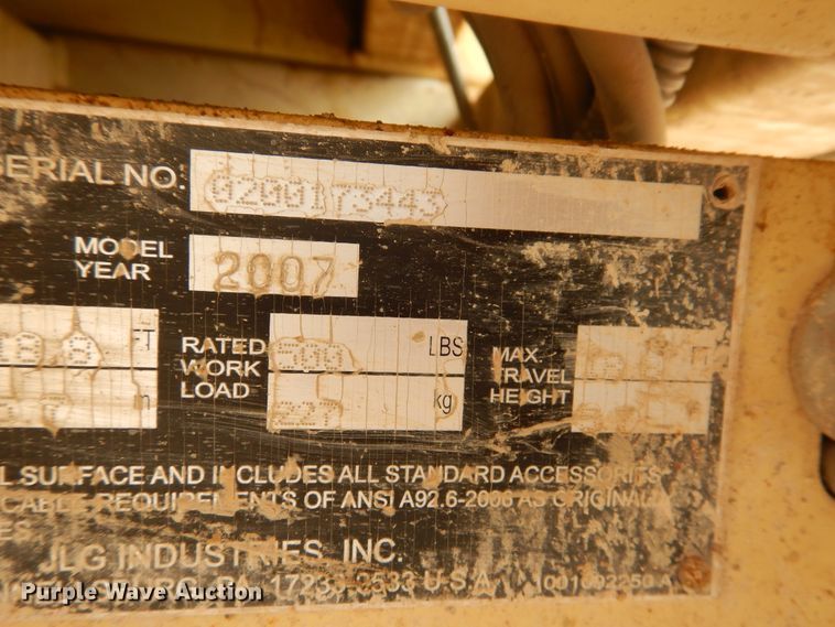 image for item HU9510 2007 JLG 1930ES  scissor lift