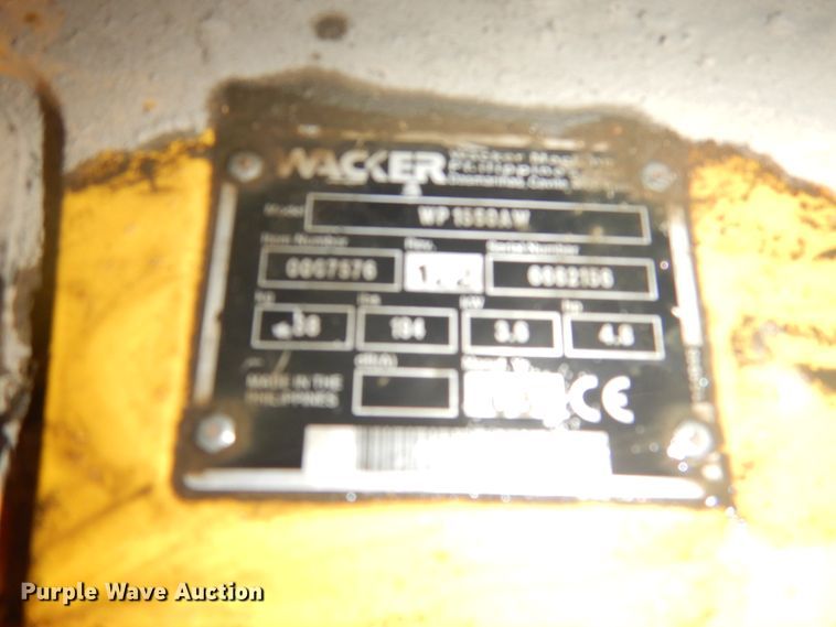 image for item HU9524 2008 Wacker Neuson WP1550AW plate compactor