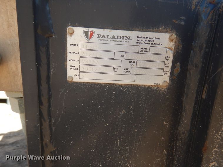 image for item HU9599 2015 Bradco VRP73 skid steer vibratory roller