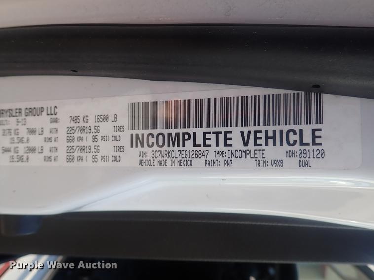 image for item DE0844 2014 Dodge Ram 4500  truck cab and chassis