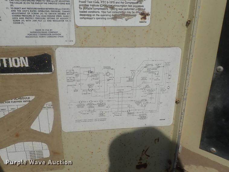 image for item DE0847 Ingersoll Rand XP825W-CU  air compressor