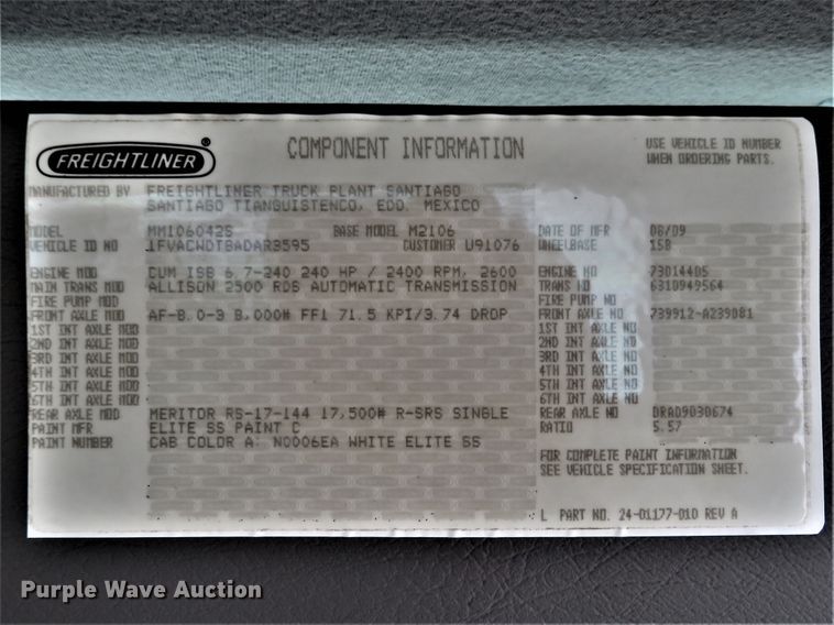 image for item DH1241 2010 Freightliner Business Class M2  utility truck