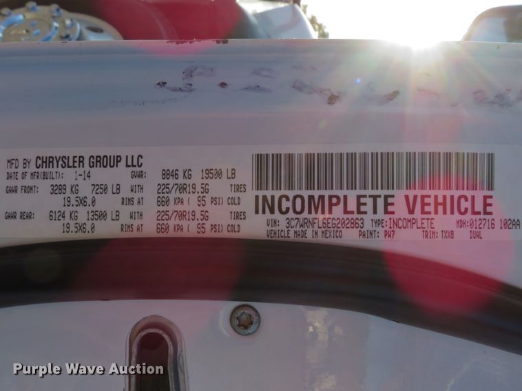 image for item DH1245 2014 Dodge Ram 5500HD  Crew Cab flatbed truck