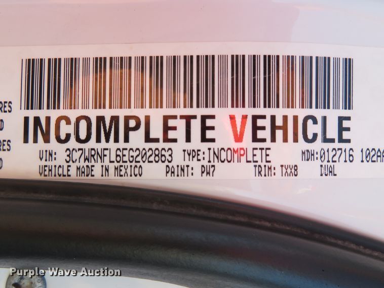 image for item DH1245 2014 Dodge Ram 5500HD  Crew Cab flatbed truck