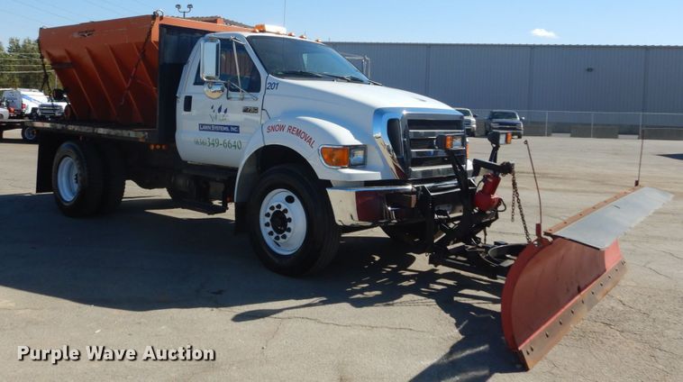 image for item DH5212 2008 Ford F750 Super Duty XLT  flat dump bed truck