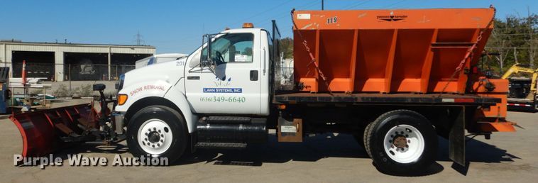 image for item DH5212 2008 Ford F750 Super Duty XLT  flat dump bed truck