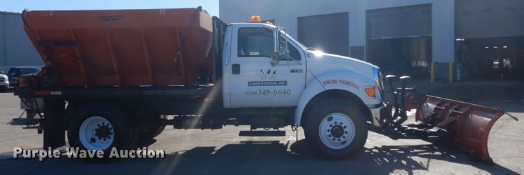 image for item DH5213 2008 Ford F750 Super Duty XLT  flat dump bed truck