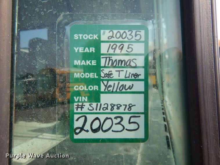 image for item DH6644 1995 Thomas Built Saf-T-Liner  school bus