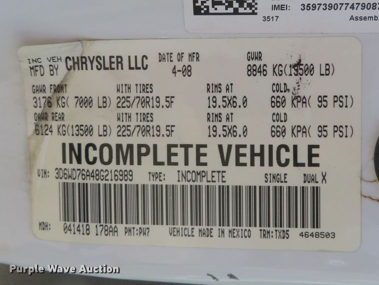 image for item DI3755 2008 Dodge Ram 5550HD  utility truck