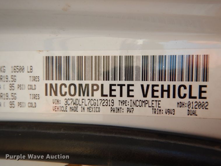 image for item DJ6593 2012 Dodge Ram 4500  Crew Cab flatbed truck