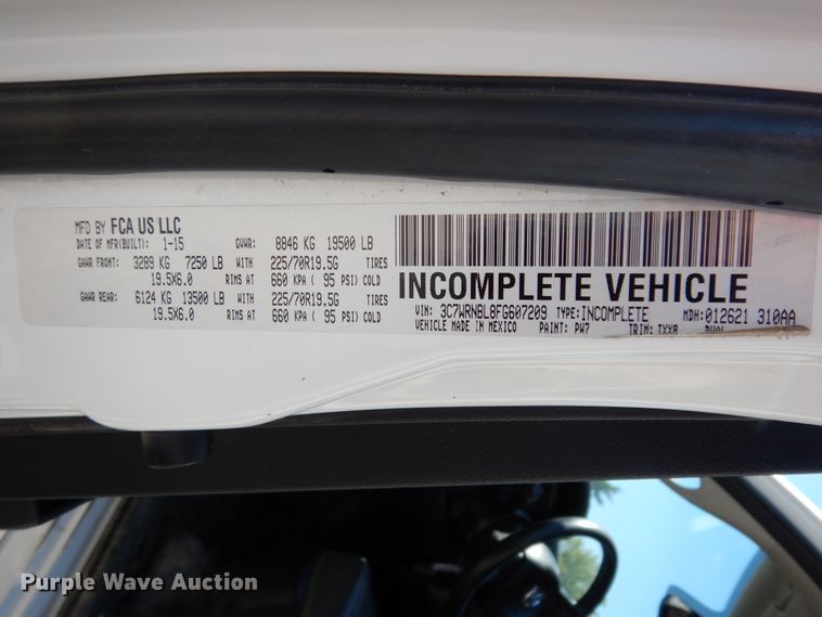 image for item DJ6607 2015 Dodge Ram 5500  bucket truck