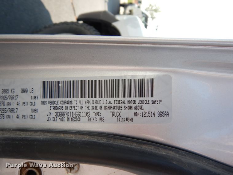 image for item DJ6837 2017 Dodge Ram 1500  Crew Cab pickup truck