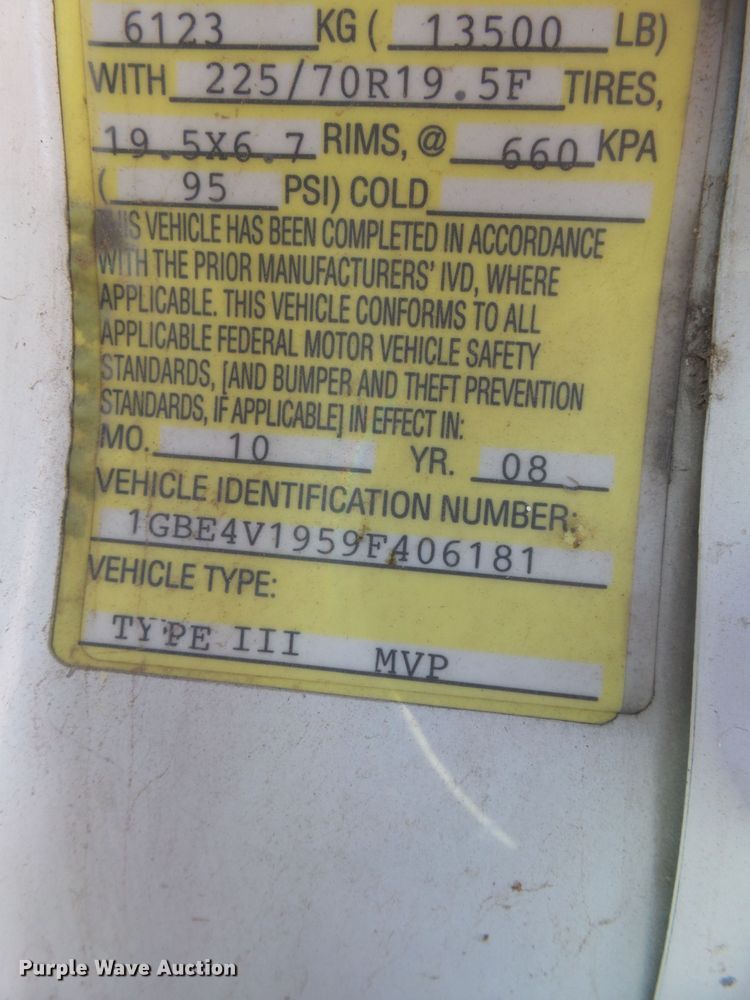 image for item EF9669 2009 Chevrolet C4500  truck cab and chassis