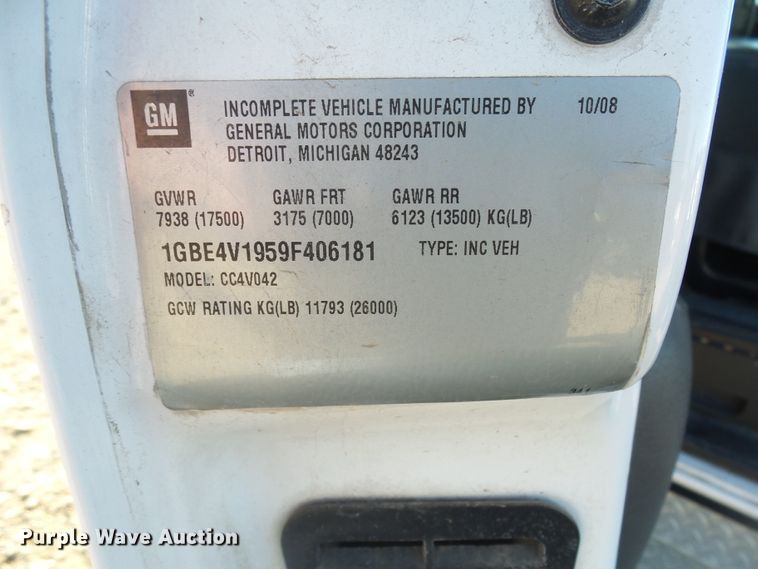 image for item EF9669 2009 Chevrolet C4500  truck cab and chassis