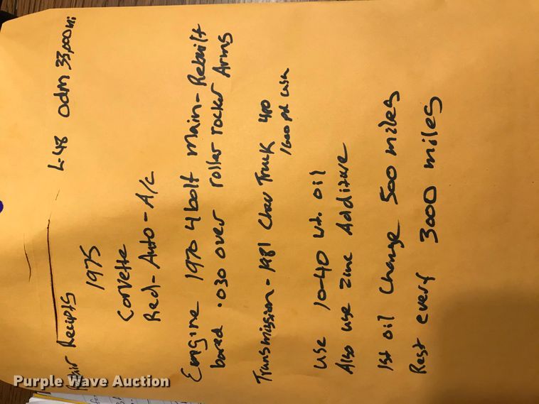 image for item FA9438 1975 Chevrolet Corvette Stingray