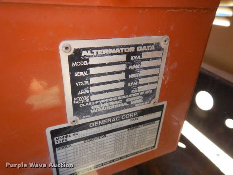 image for item FR9221 1998 Generac 97A06938S  generator