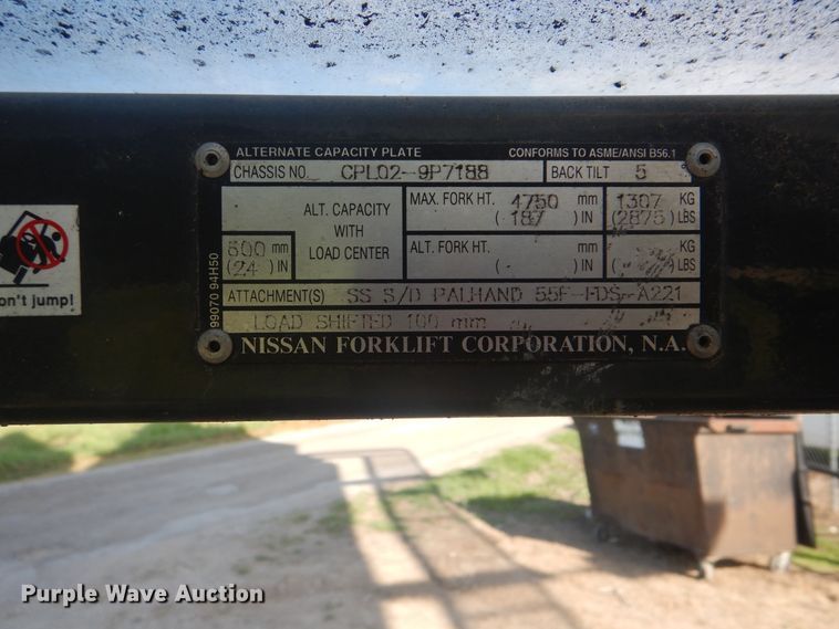 image for item GM9130 Nissan MCPL02A25LV  forklift