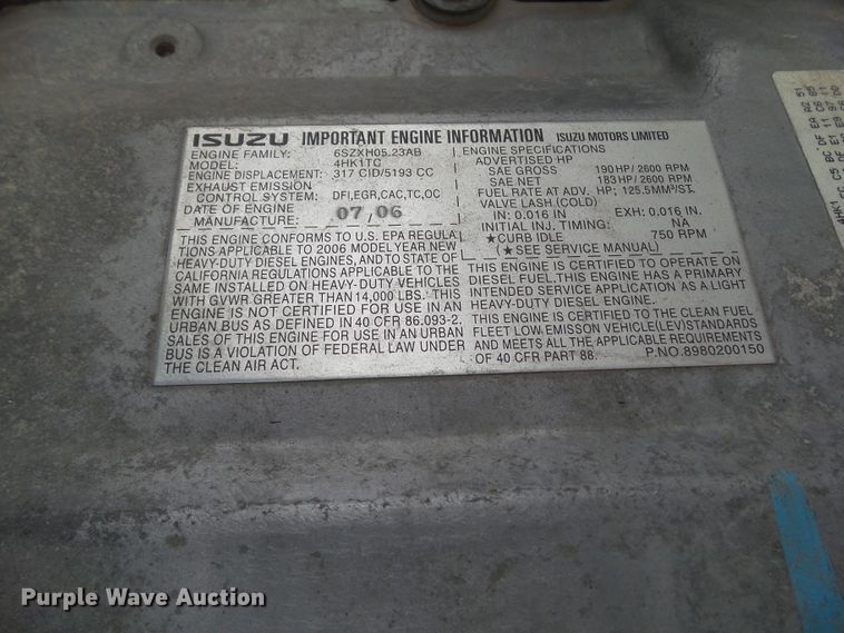 image for item HF9645 2007 GMC W4500  box truck