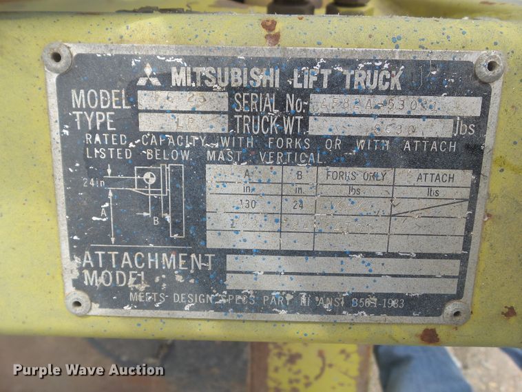 image for item HF9677 Mitsubishi 25  forklift