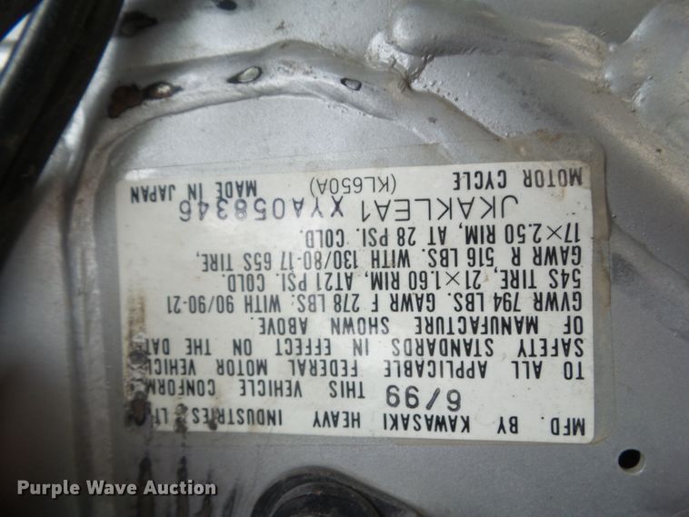 image for item HF9704 2000 Kawasaki KLR650 motorcycle