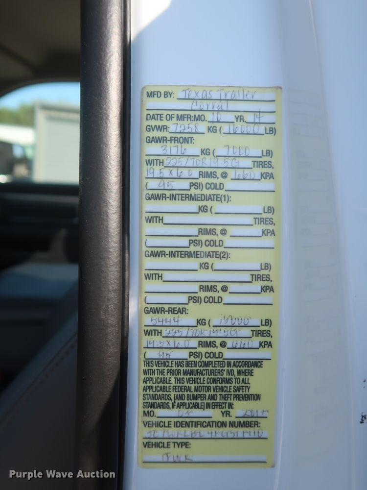 image for item HJ9471 2015 Dodge Ram 4500HD  utility truck